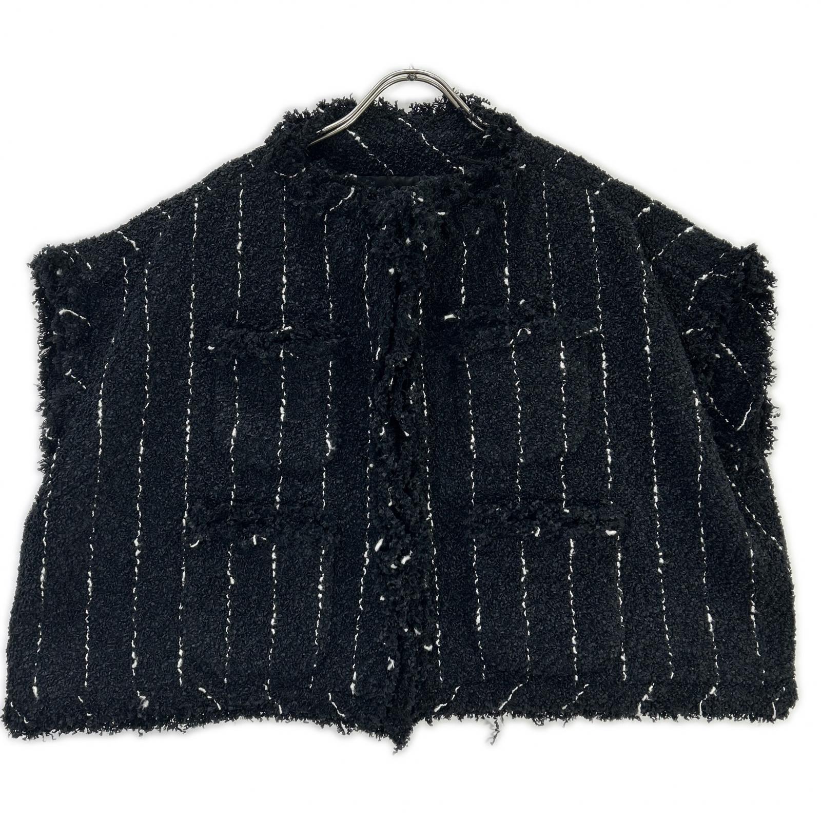sacai サカイ 25年 25-07663 ブラック ナイロンコットン ツイード