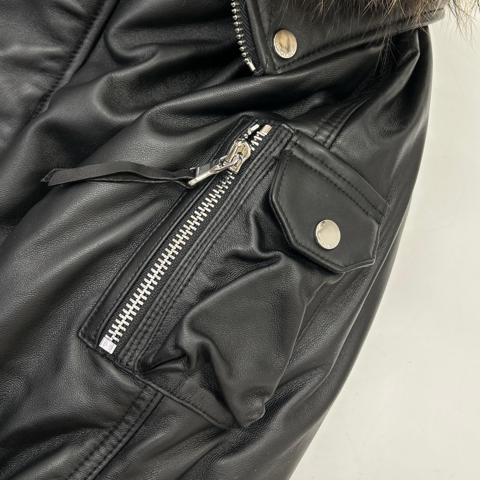 MLVINCE メルヴィンス ブラック ラムレザー N-2B ファー付き