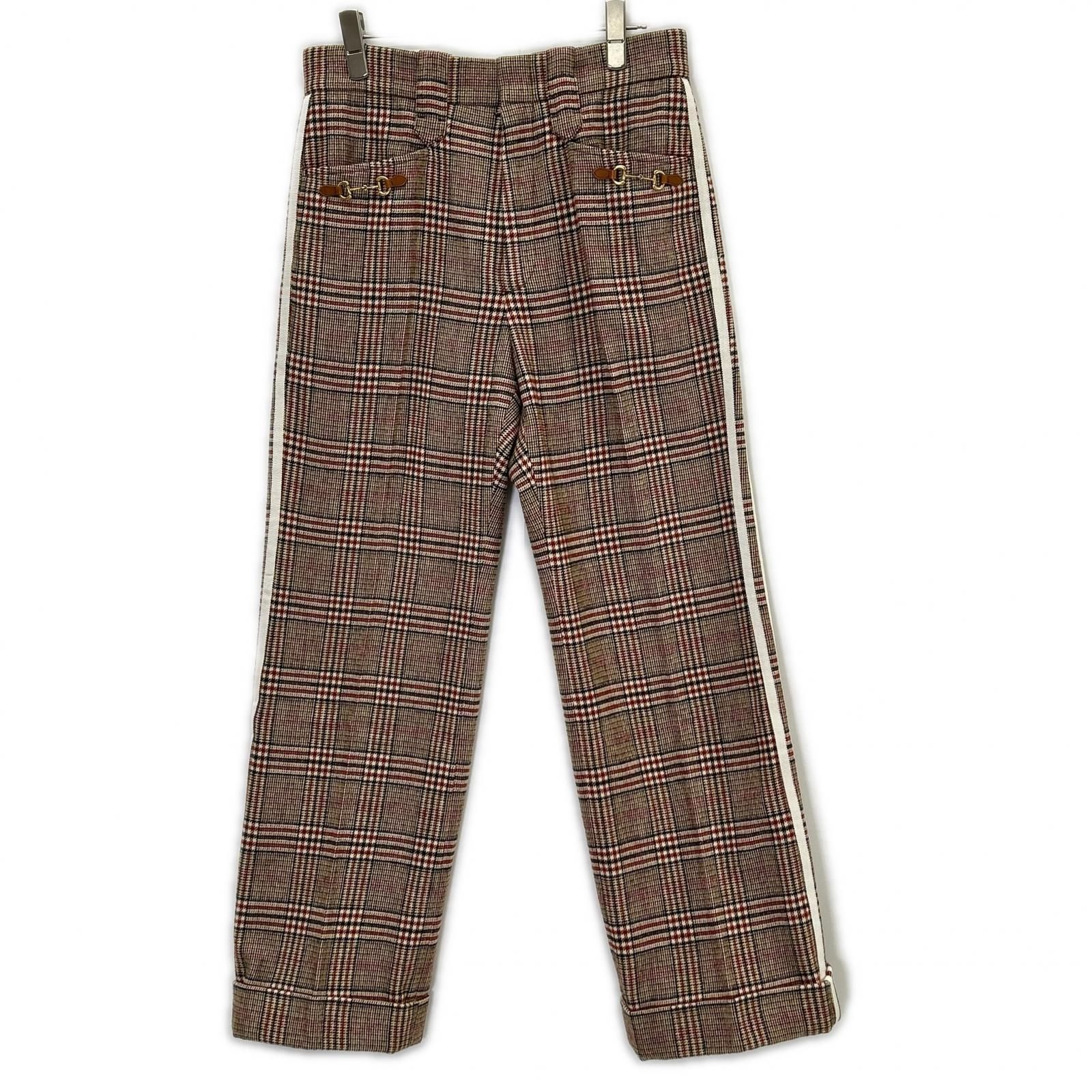 GUCCIグッチ　2020年　フレアスラックス　ブラウン　44 GUCCI グッチ ×アディダス ブラウン 696656 ホースビットウール