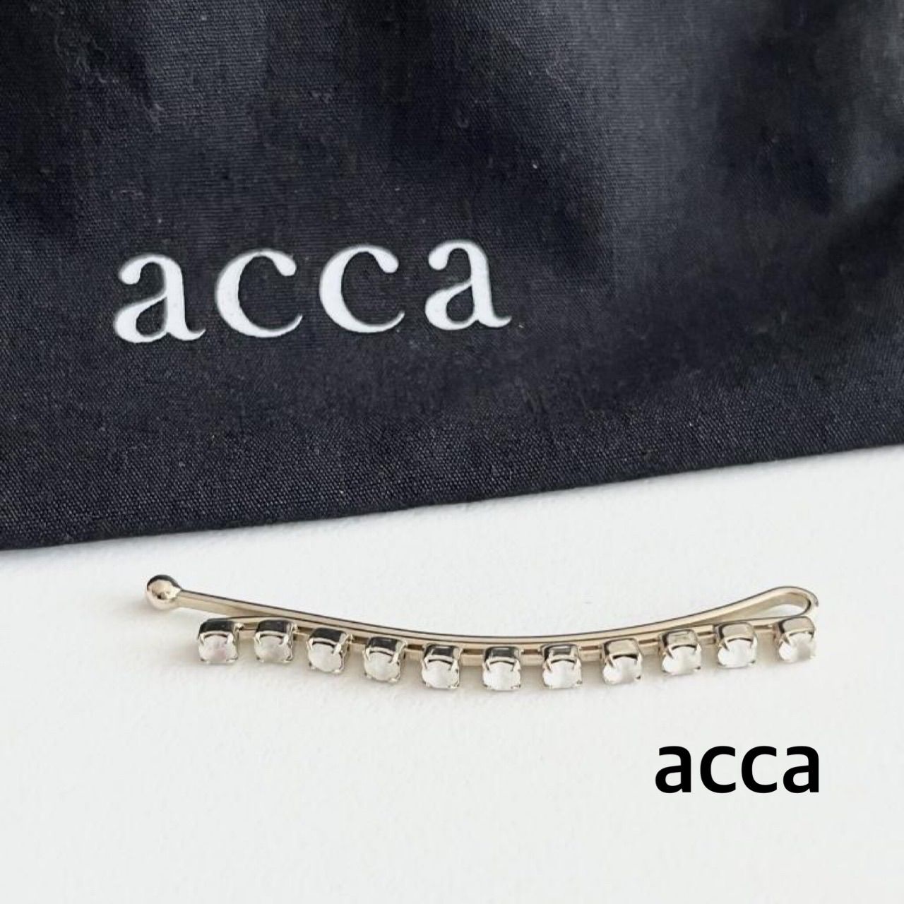 ☆acca アッカ ヘアピン ヘアアクセサリー シルバー×ホワイト 髪飾り