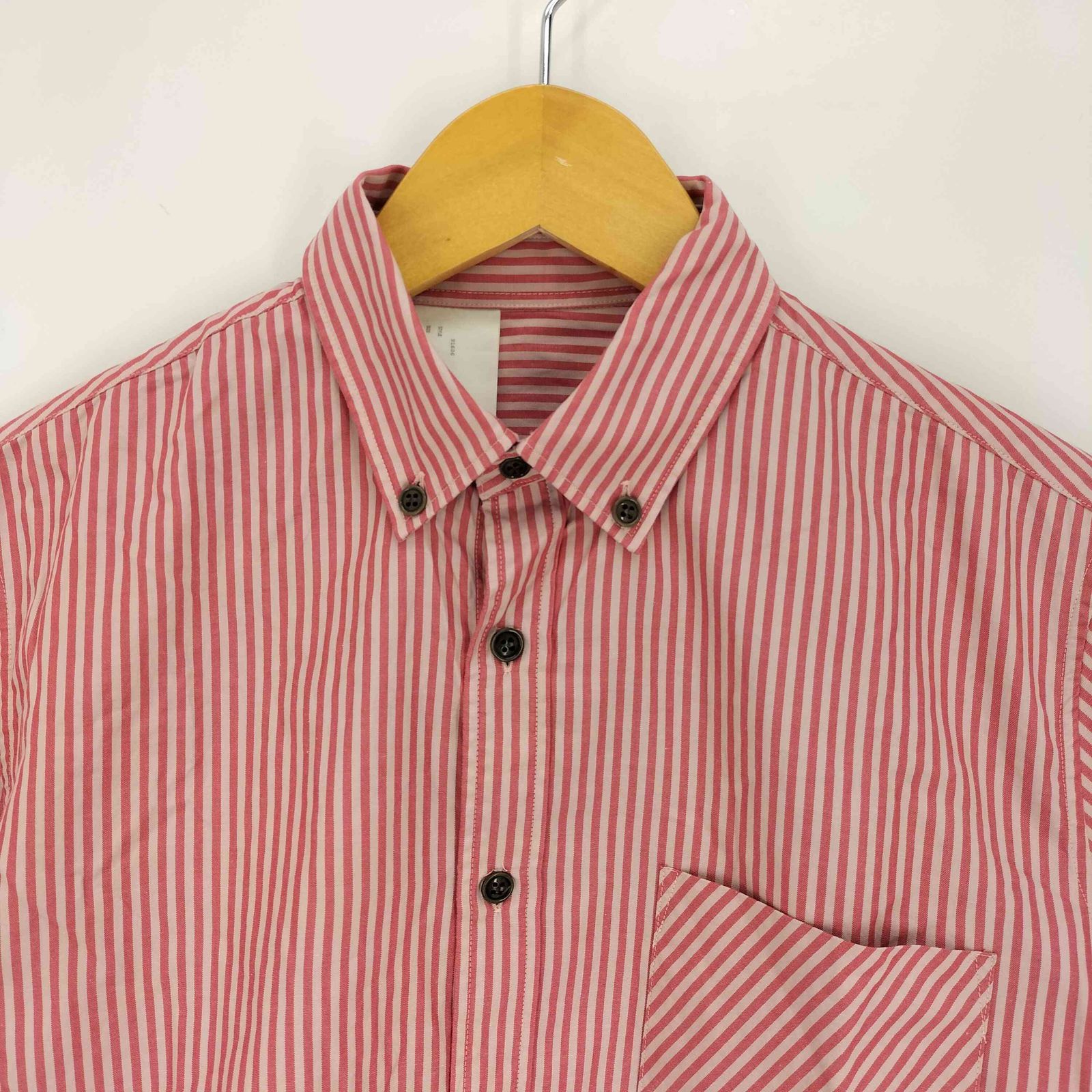 【即日発送】N.HOOLYWOOD バンドカラー シャツ ストライプ 36 エヌハリウッド N.HOOLYWOOD ストライプ ダブル袖 S/S B.Dシャツ