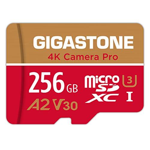 【5年データ復旧・無償交換保証】GIGASTONE マイクロsdカード 256GB 4K Camera Pro microSDXC UHS-I A2 V30 U3 C10 100MB/s Ultra HD 4K ビデオ録画 Gopro インスタ360 アクyu