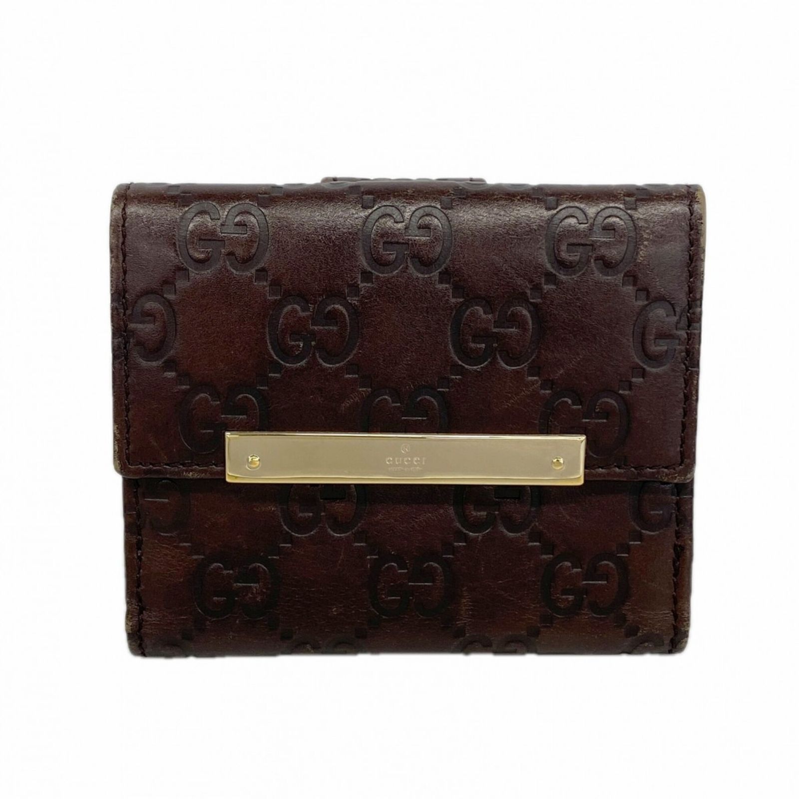 グッチ(Gucci) グッチ 財布 グッチシマ 112716 レザー ブラウン シャンパンレディース