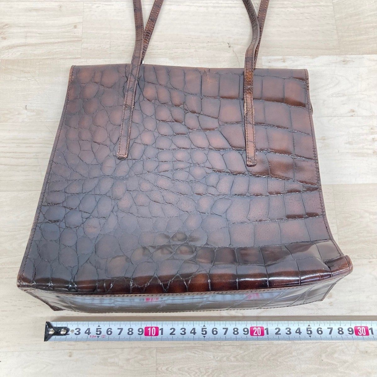 FURLA フルラ トートバッグ/ショルダーバッグ クロコ型押し ブラウン 