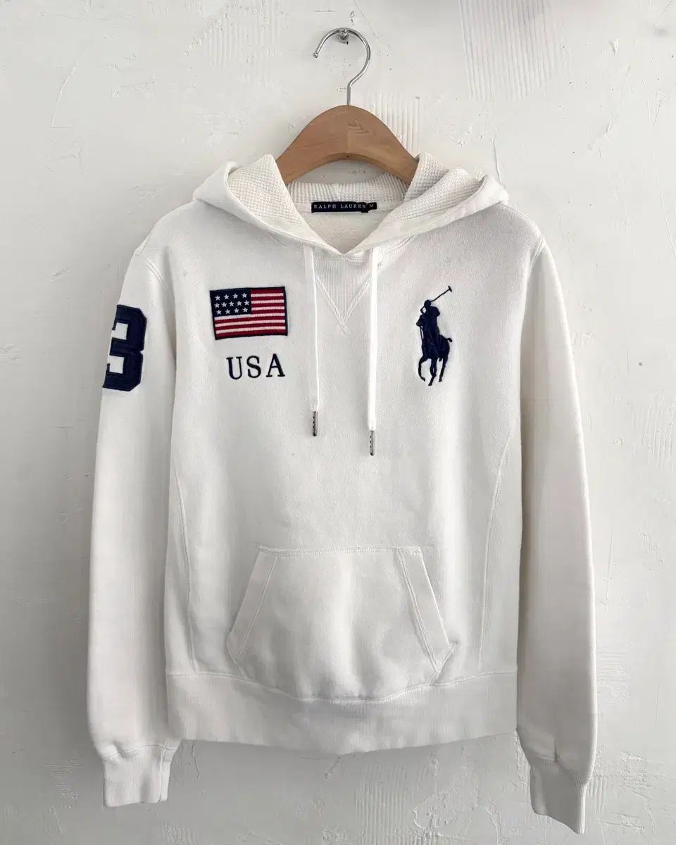 Polo ラルフローレン ウィメンズ 白 ビックポニー USA フードTシャツ