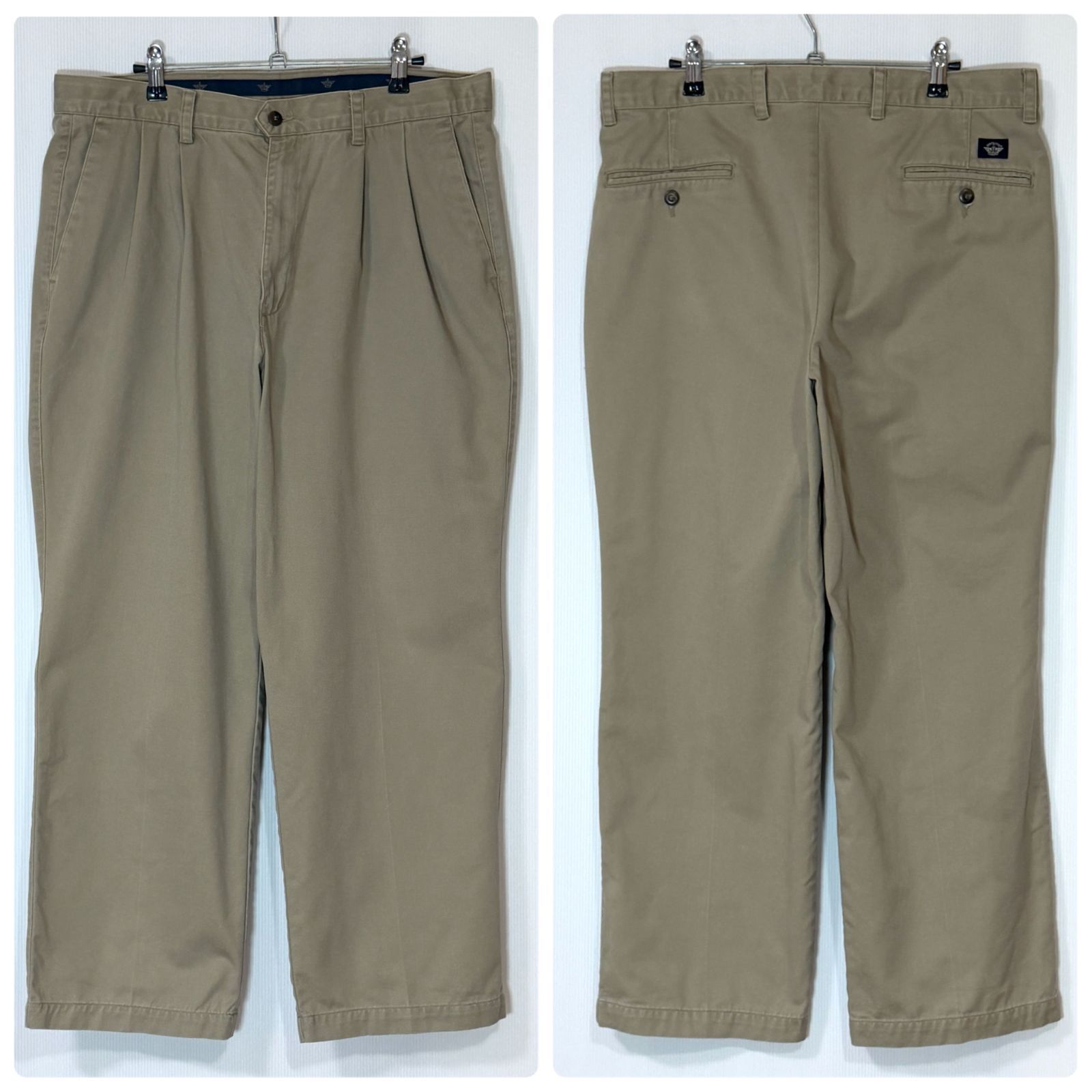 00s 希少サイズ DOCKERS ドッカーズ ツータック チノパン Classic Fit
