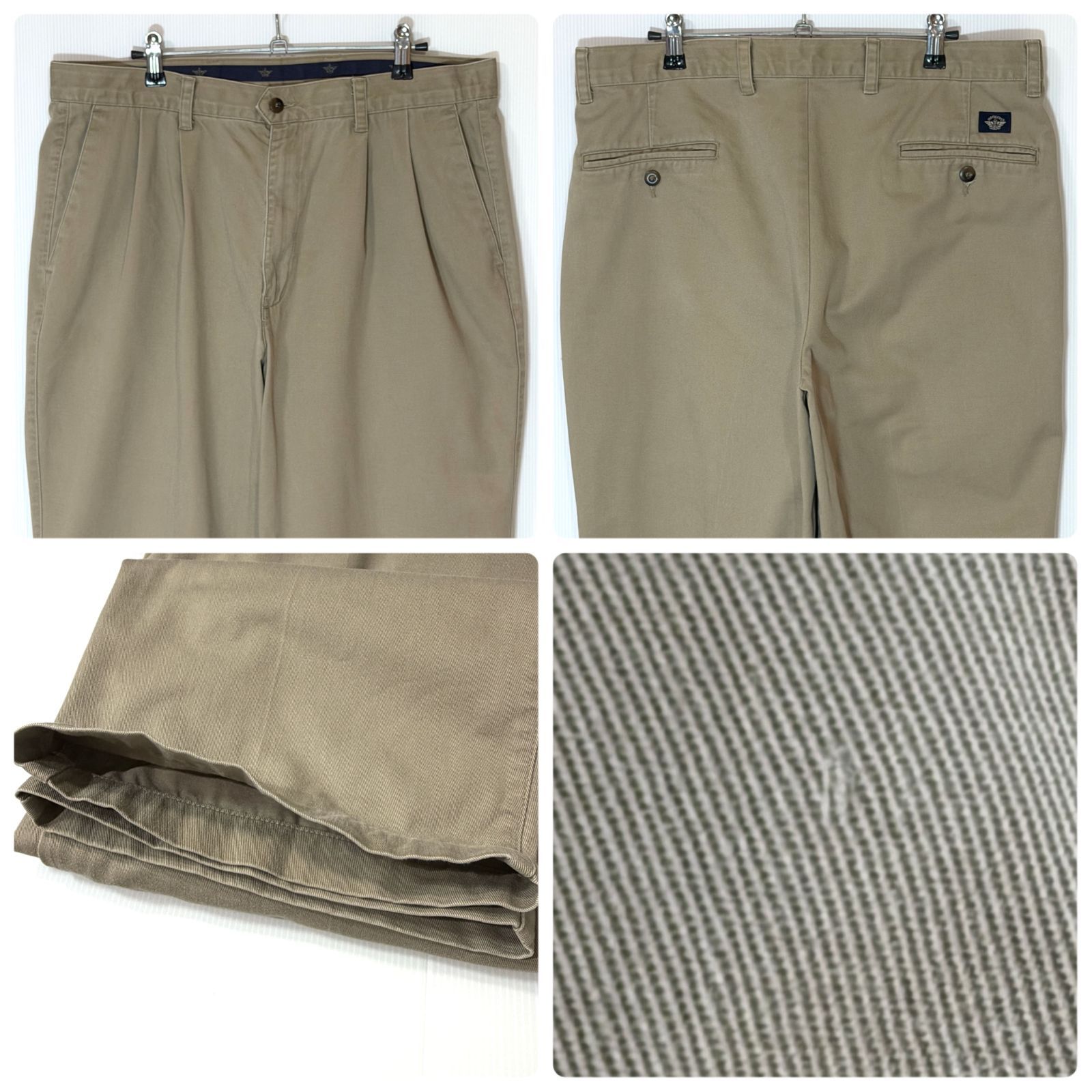 00s 希少サイズ DOCKERS ドッカーズ ツータック チノパン Classic Fit