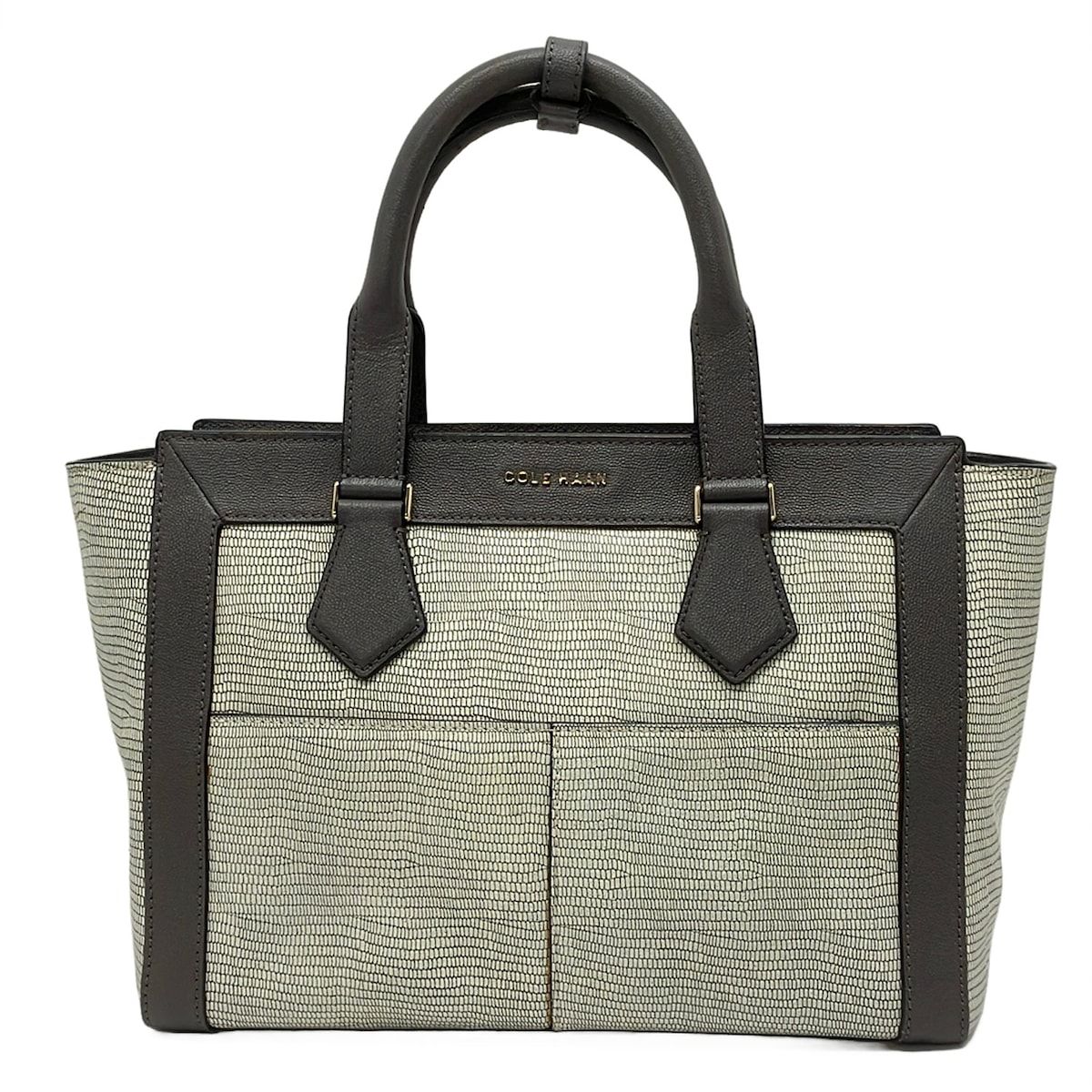 COLE HAAN(コールハーン) ハンドバッグ - 白×ダークグレー レザー