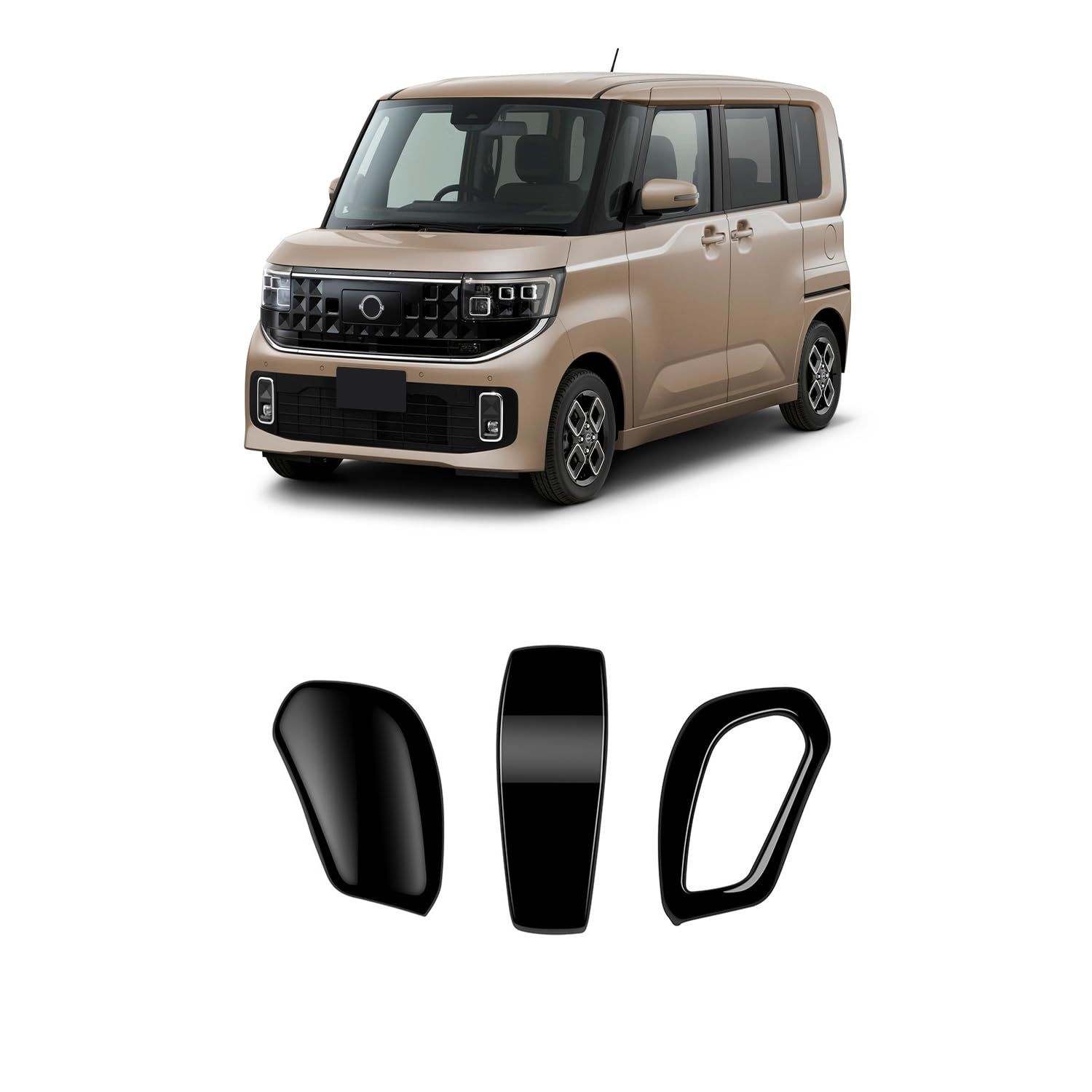 新型 ルークス ROOX BB1A BB2A BB5A BB6A系 シフトノブカバー シフトグリップカバー 内装パーツ ドレスアップ カスタム パーツ プロテクターアクセサリー 爪キズ防止 ABS樹脂製 3PCS ROOX 2025（令和7） 8169465d