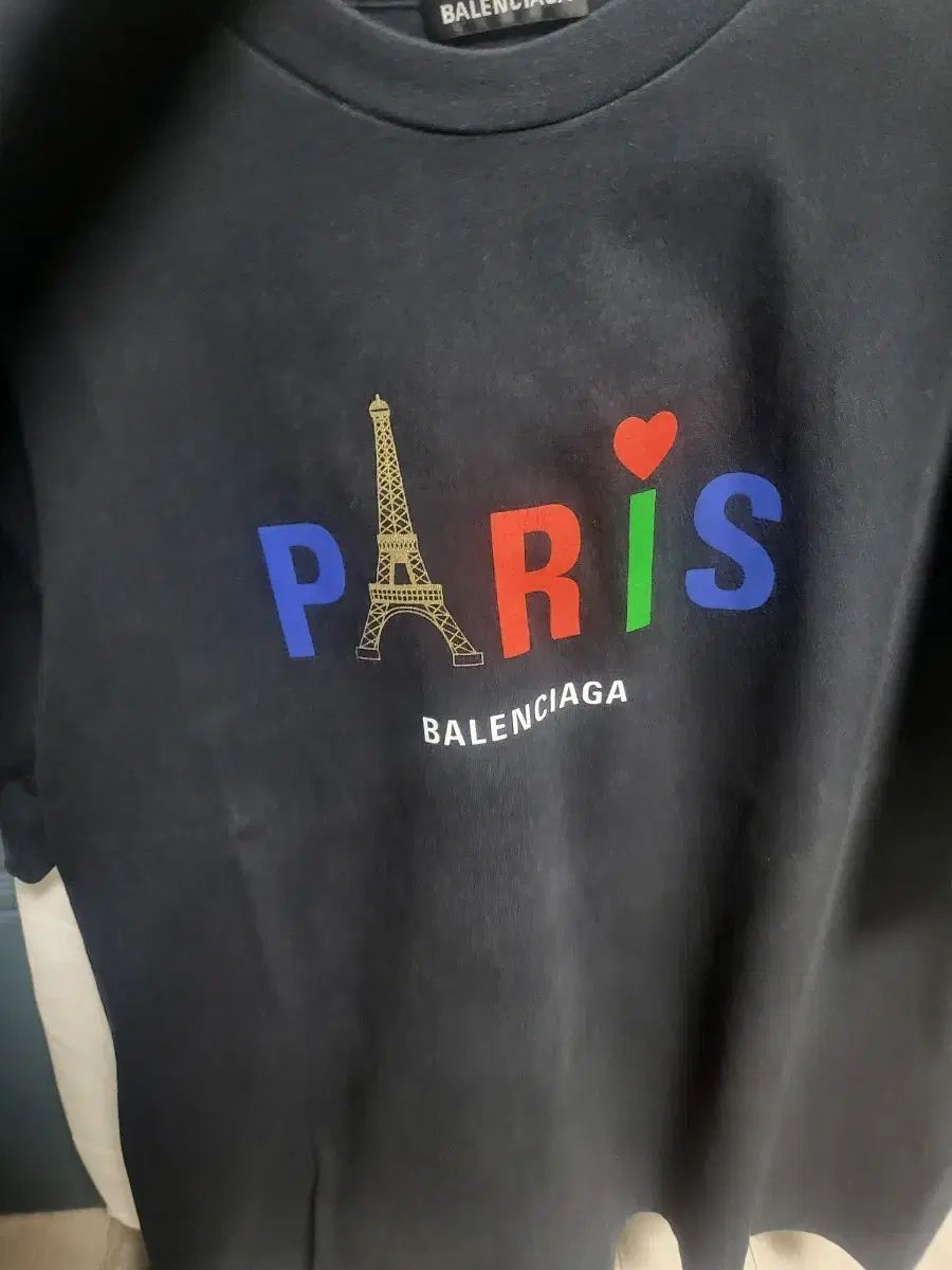 バレンシアガ パリ エッフェル塔 半袖 Tシャツ ブラック