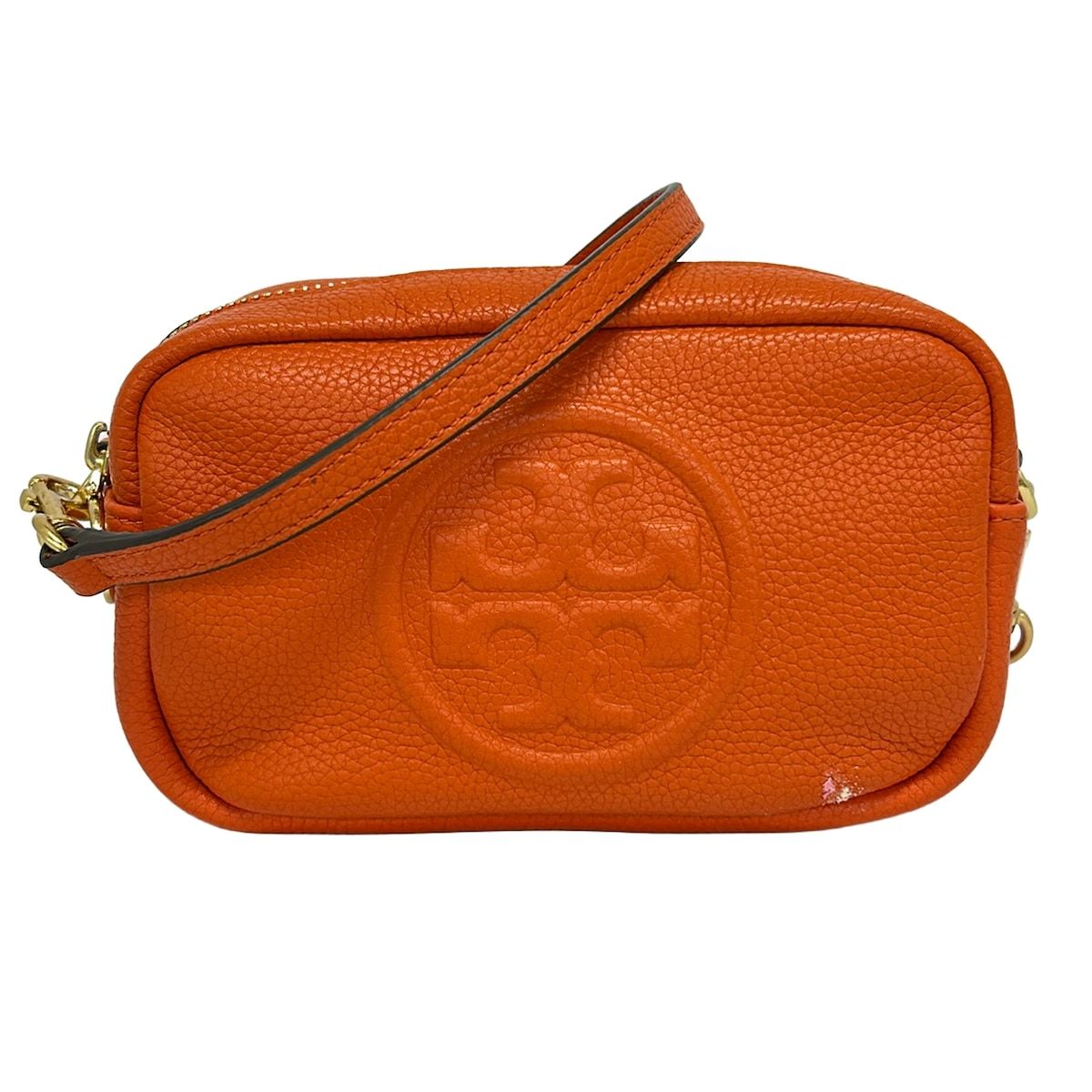 TORY BURCH(トリーバーチ) ショルダーバッグ美品 - オレンジ ストラップ着脱可 レザー
