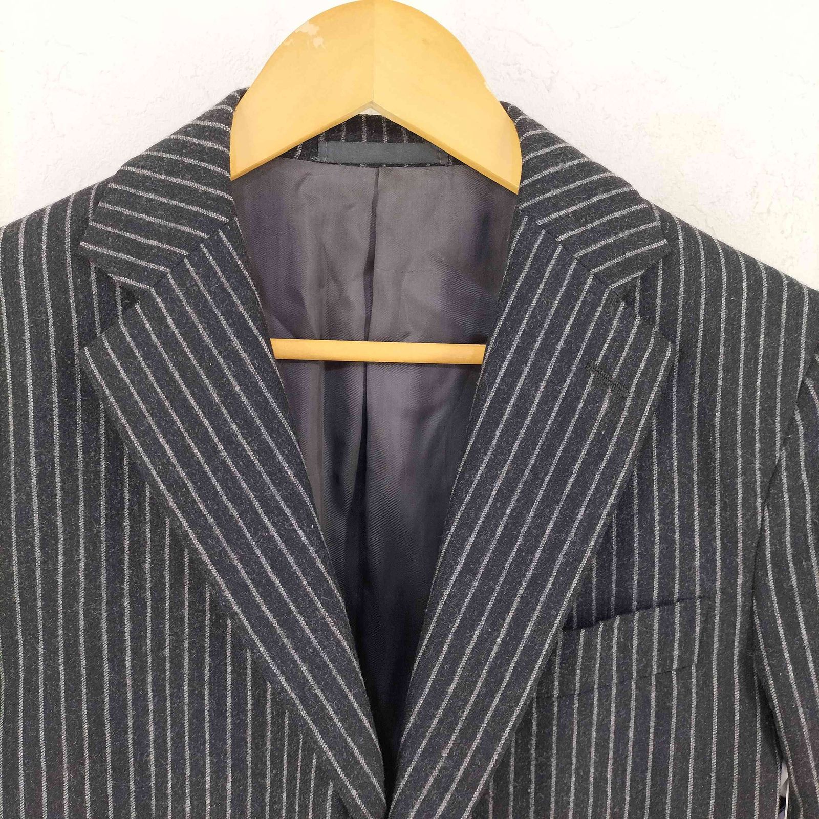 カルーゾ CARUSO イタリア製 シングル ウール100 ストライプテーラード