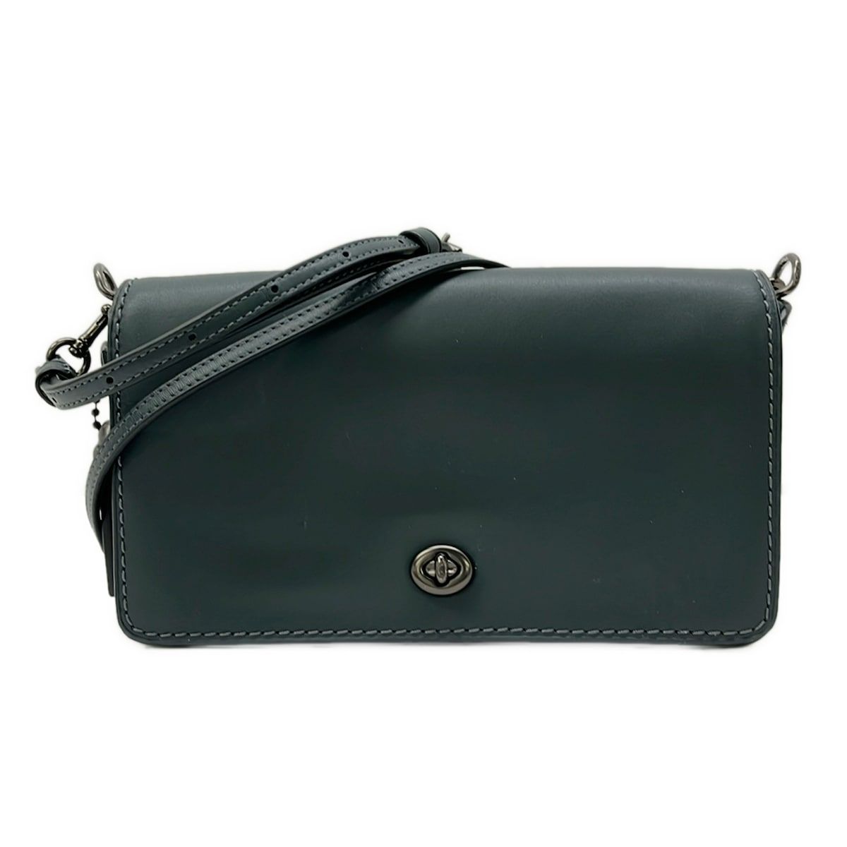 COACH(コーチ) ショルダーバッグ - 37296 ダークグレー がま口 レザー