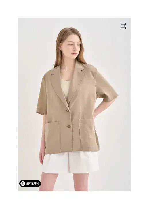 SJ SJSJ リネン ブレンド スリット ハーフ スリーブ ジャケット 55サイズ 26ss