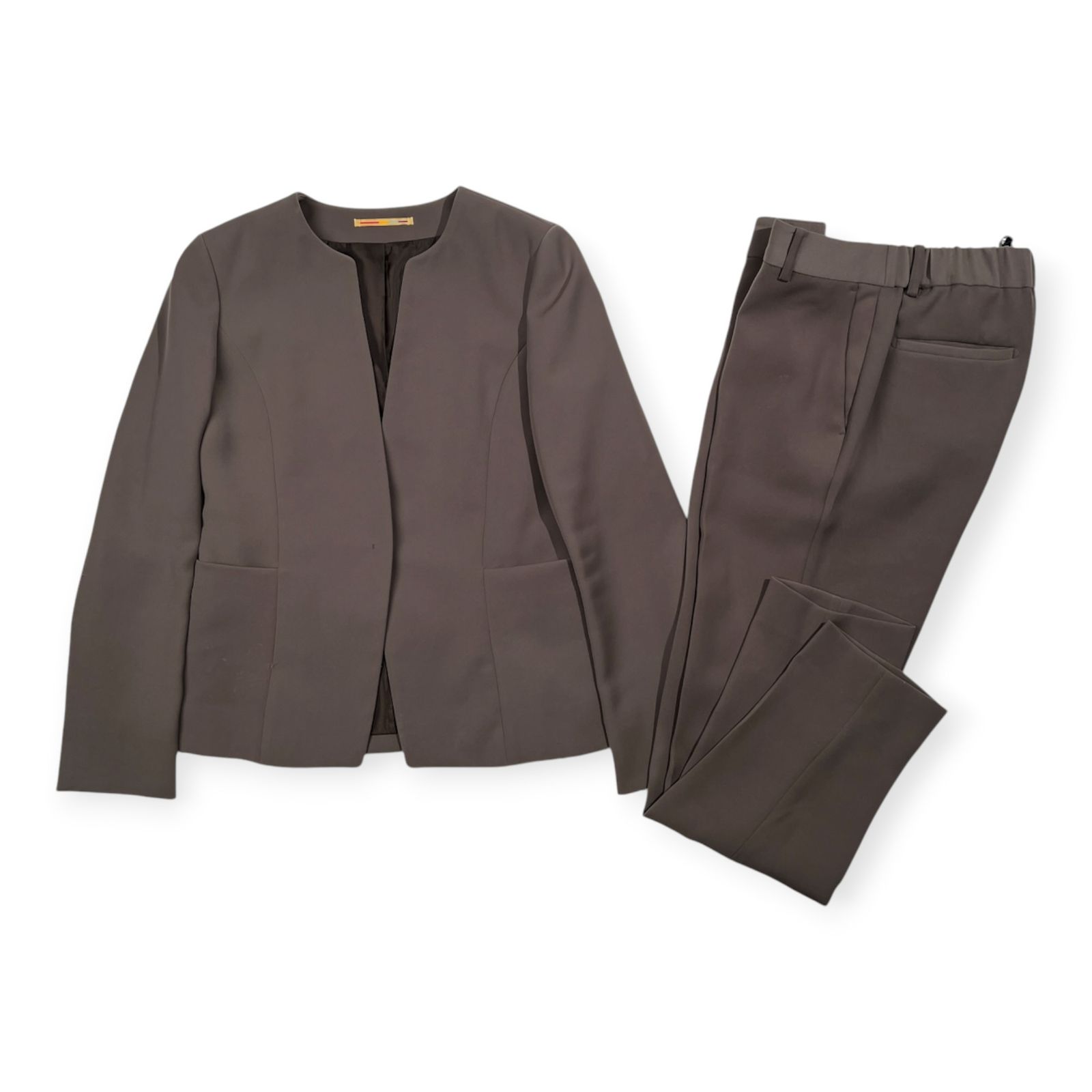 ☆新品☆ORIHICA RHYME ノーカラーストライプスーツ 上下セット オリヒカ RHYME CITY TAILORED ノーカラー セットアップ
