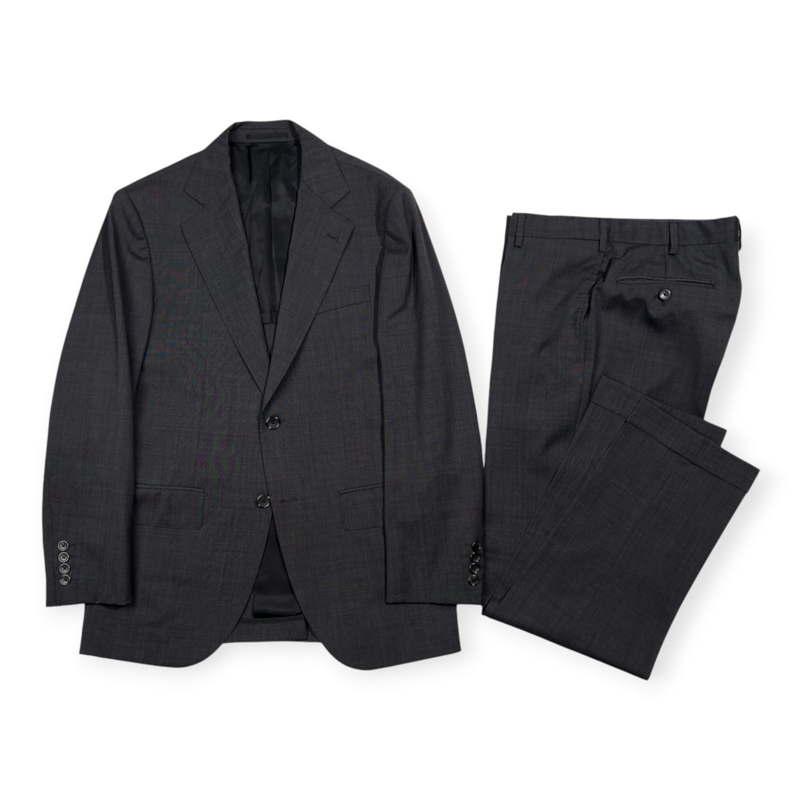 上下セット J.PRESS ジェイプレス Essential Clothing セットアップ スーツ サイズ 94-82-175/A6/チャコールグレー/裾ダブル