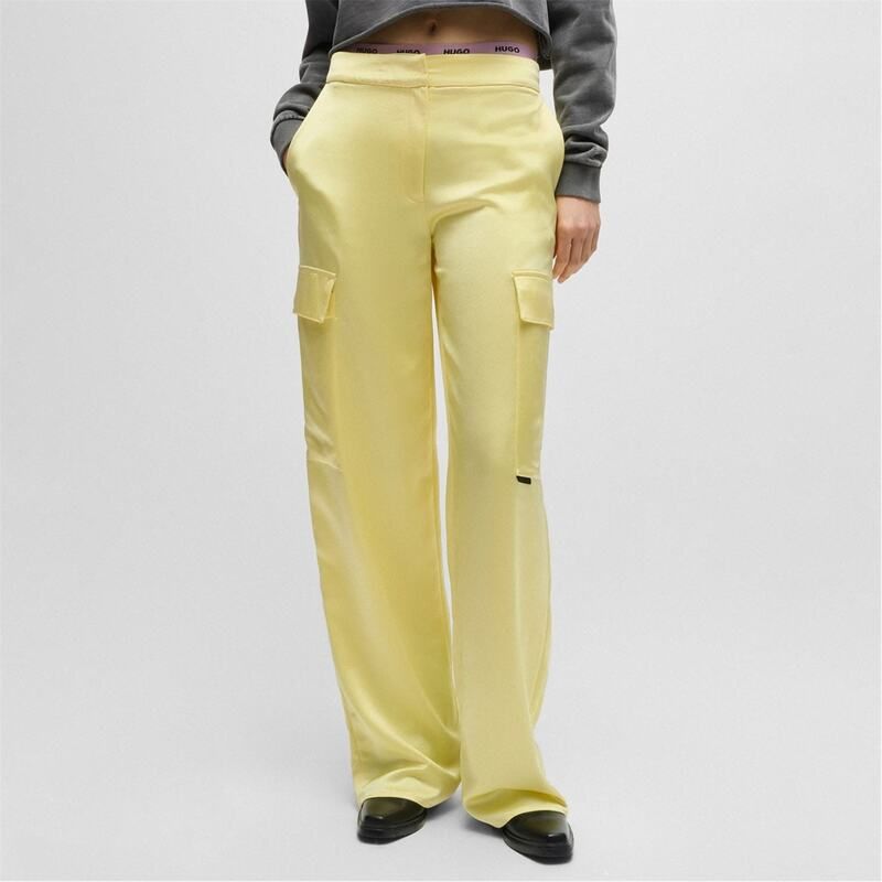 フューゴ レディース ボトムス カジュアルパンツ パンツ Hugo Hakila1 RelaxedFit Cargo Trousers Yellow イエロー