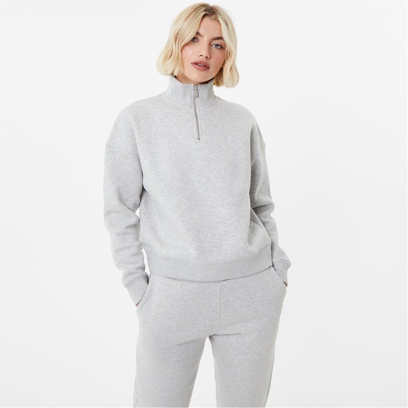 ジャック ウィルス レディース アウター パーカー・スウェット ハーフジップ Jack Wills Astbury Quarter Zip Grey Marl グレー