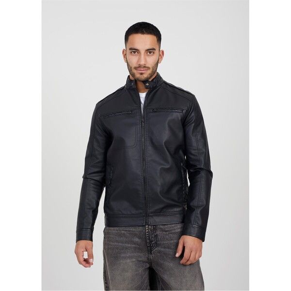 ブレーブソウル メンズ アウター ジャケット・ブルゾン レザー ジャケット Brave Soul Leather Jacket Black ブラック