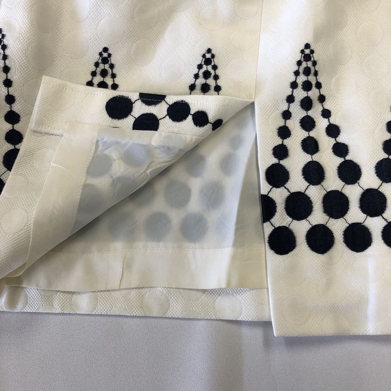ジュンアシダ jun ashida ワンピース 刺繍 ドットデザイン 半袖 バック 