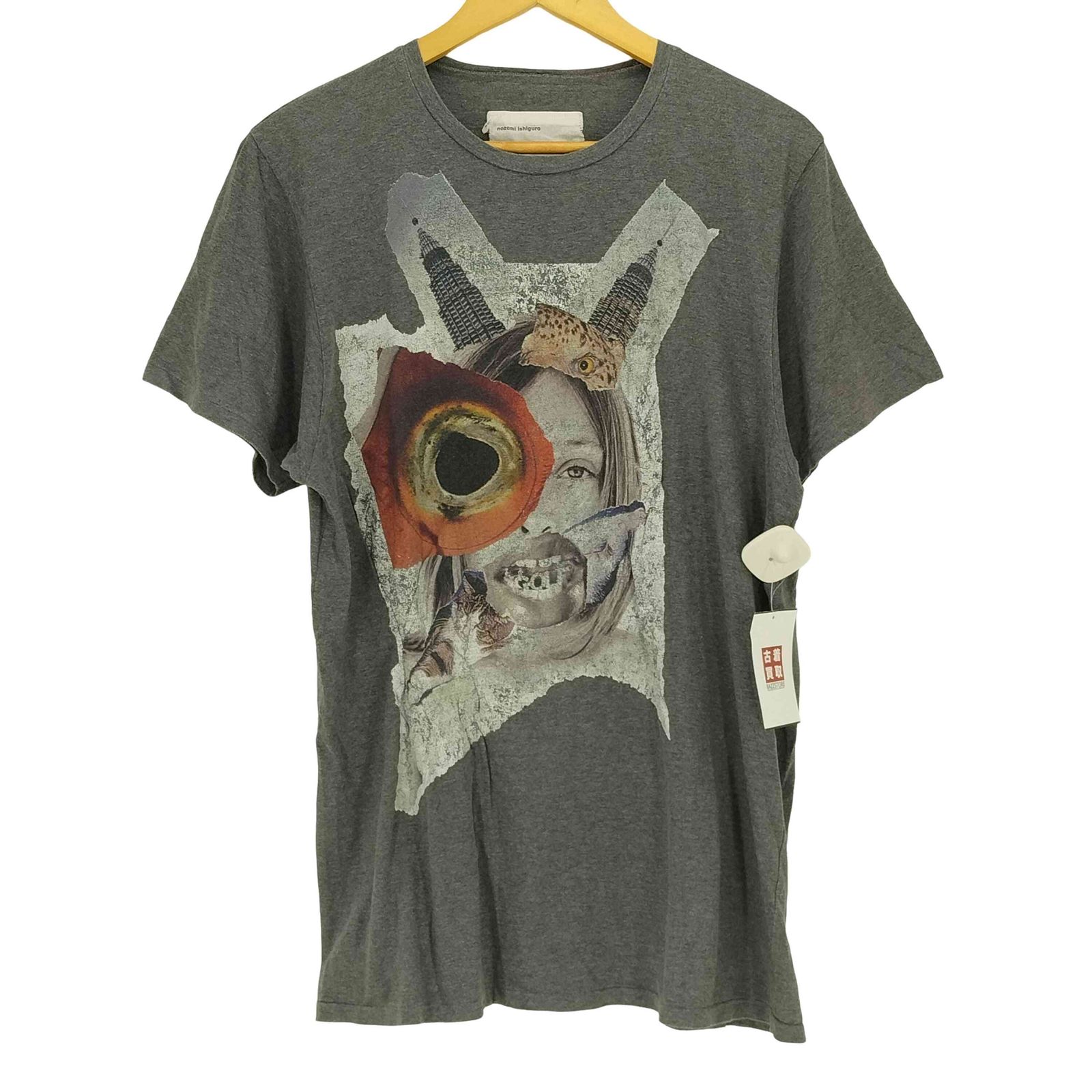 NOZOMI ISHIGURO コラージュプリントTシャツ 希少品 ノゾミイシグロ NOZOMI ISHIGURO コラージュプリント クルーネックT