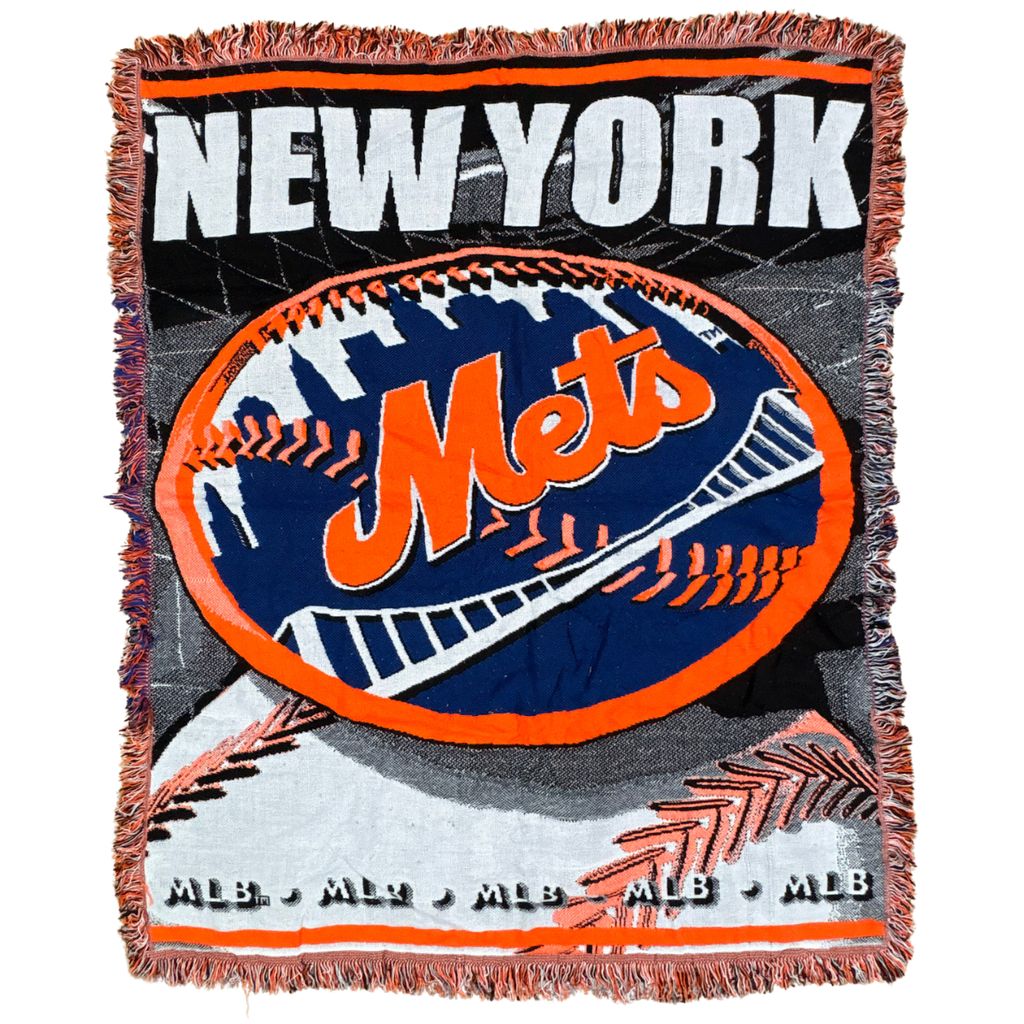vintageラグ ブランケット マルチカバー タペストリー ニューヨークメッツ 野球 MLB Rug Blanket New York Mets 3666