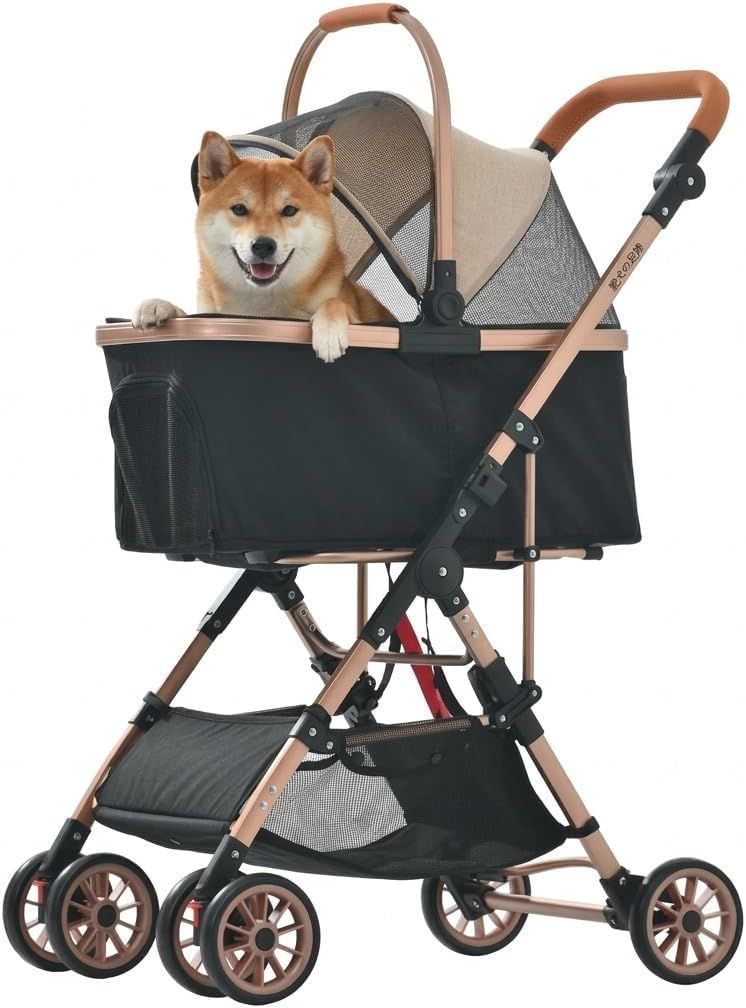 【日本企業】OSJ ペットカート 分離型 取り外し可能 2way ドッグ ペットキャリー アルミ製 耐荷重25kg 多頭 中型犬 小型犬 猫 軽量 折りたたみ ストッパー付き 4輪 ドッグカート 介護用 ペットバギー お出かけ 旅行 組立簡単 315189BA