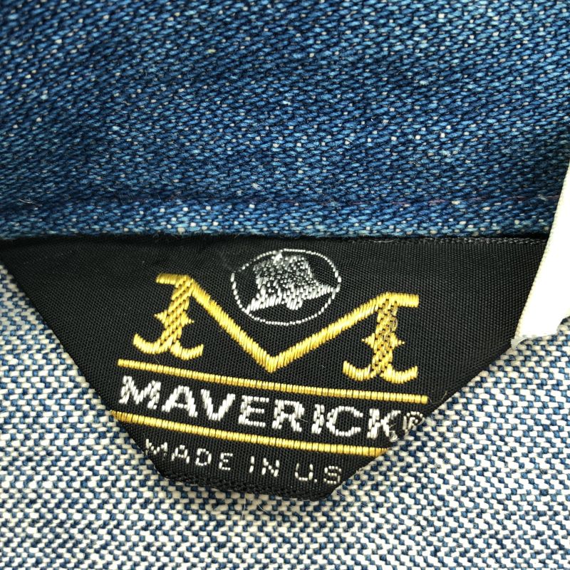 中古】70s MAVERICK USA製 デニムジャケット サイズ38 ブルー 汚れあり