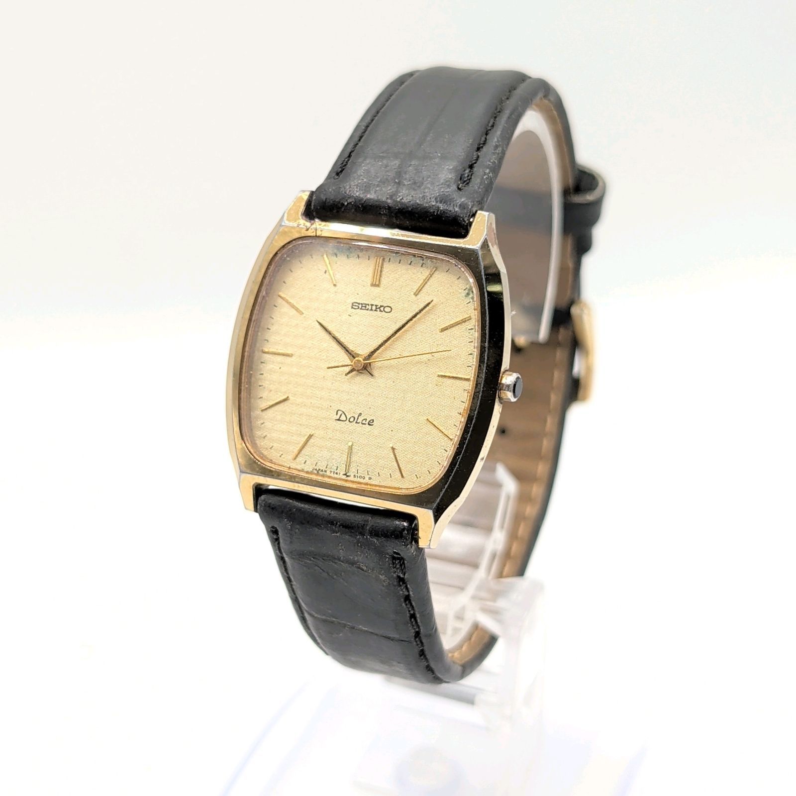 SEIKO Dolce 7741-5100 Watch Quartz Ladies Gold dial Square Y2K 00S