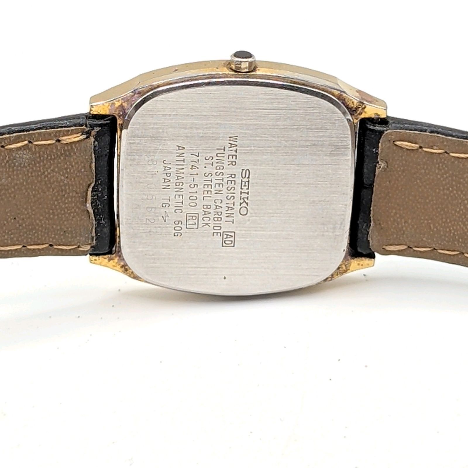 SEIKO Dolce 7741-5100 Watch Quartz Ladies Gold dial Square Y2K 00S