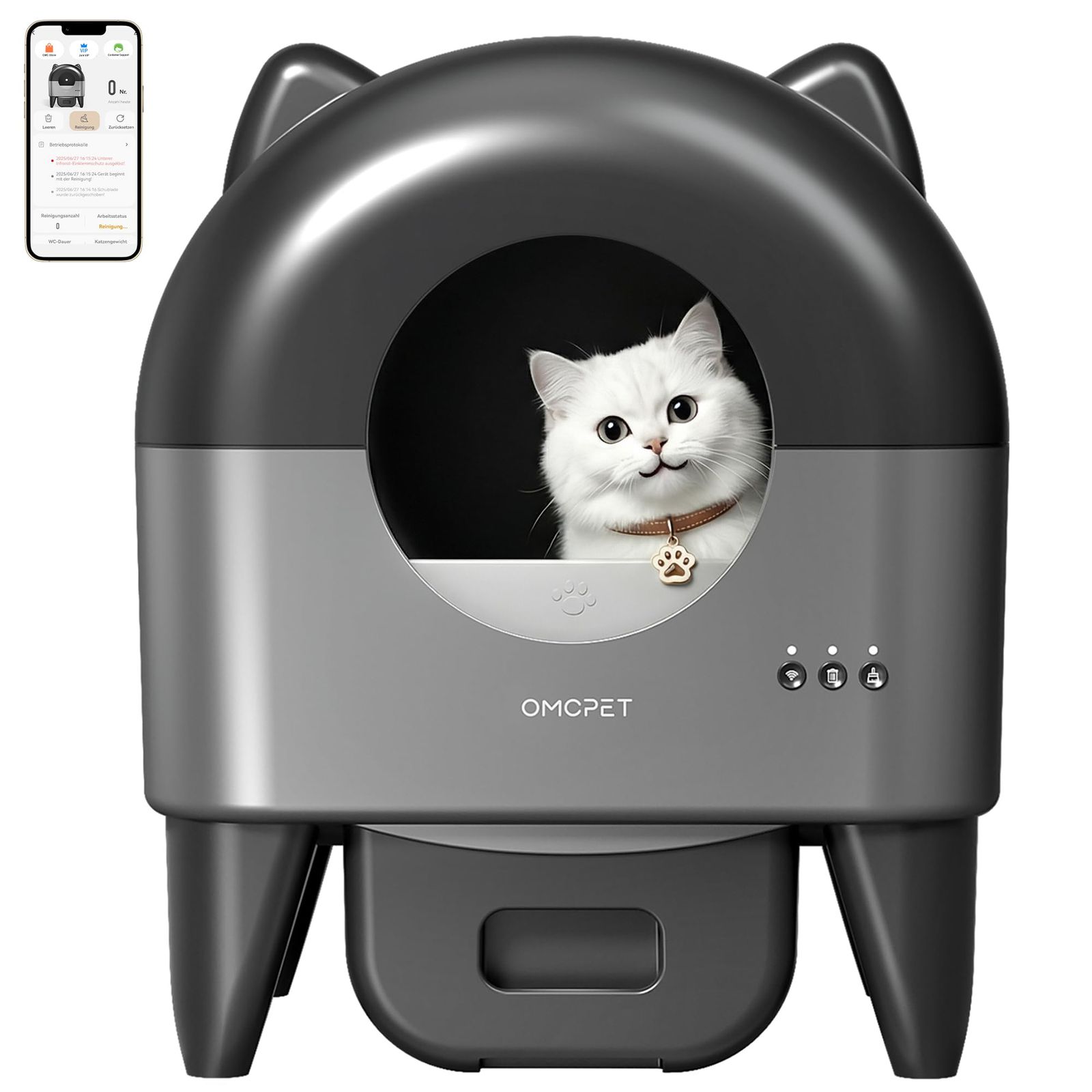 【新品】自動猫トイレ 全自動猫トイレ 猫自動トイレ 10重レーダー安全センサー 挟み込み防止 大容量110L 自動清掃 臭いが漏れにくい 多頭飼い対応 お留守番対策 アプリ健康管理 6色雰囲気灯 静音設計 飛び散り防止 光触媒除菌 獣医師推奨データ共有 省エネ