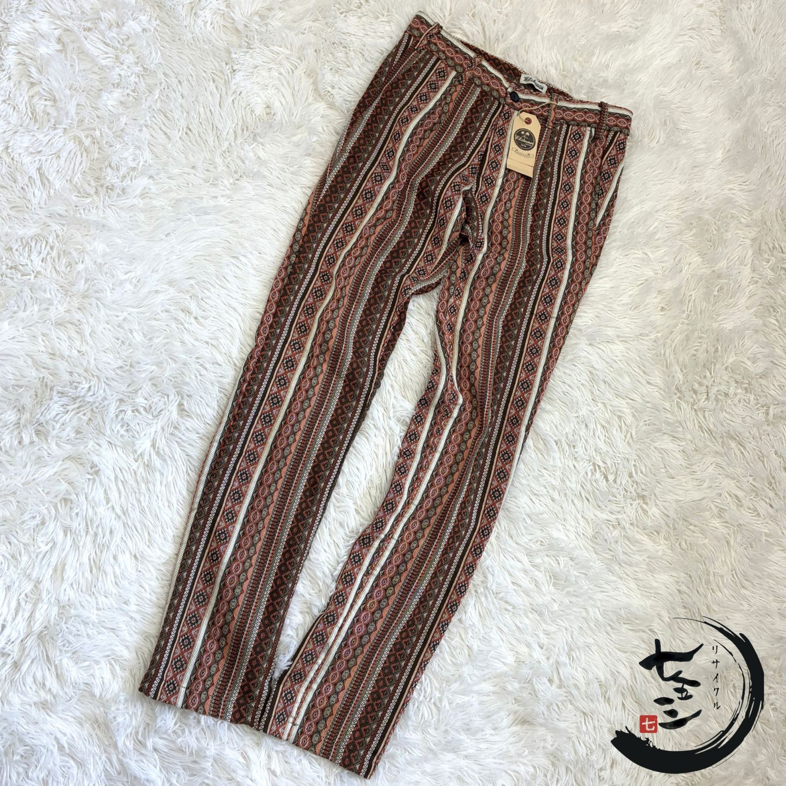 【新品タグ付き】 イタリア製 Mitchumm ジャガードパンツ メンズ46 ネイティブ柄 総柄 定価27,000円 ミッチュム