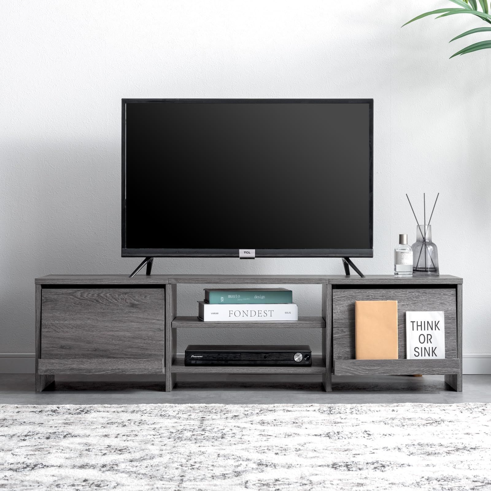 タンスのゲン テレビ台 幅120cm 50型対応【本や写真を飾れる フラップ扉】可動棚 ローボード TV台 テレビラック 40型対応 32型対応 大容量 収納 ロータイプ テレビボード49600416(114447)