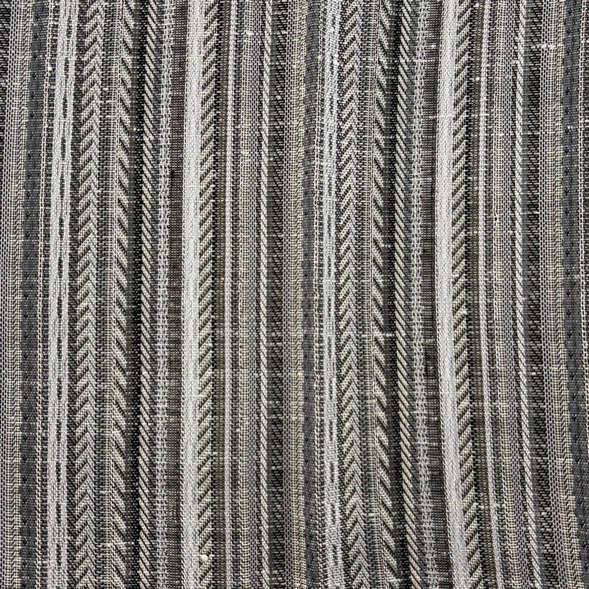 【美品】 袋帯 秀品 縞 灰色 全通 正絹 【中古】
