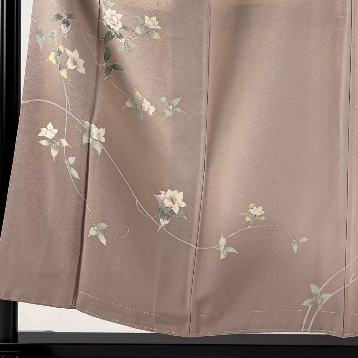 美品】 訪問着 身丈155.5cm 裄丈65cm M 袷 落款 枝花 ぼかし ピンク