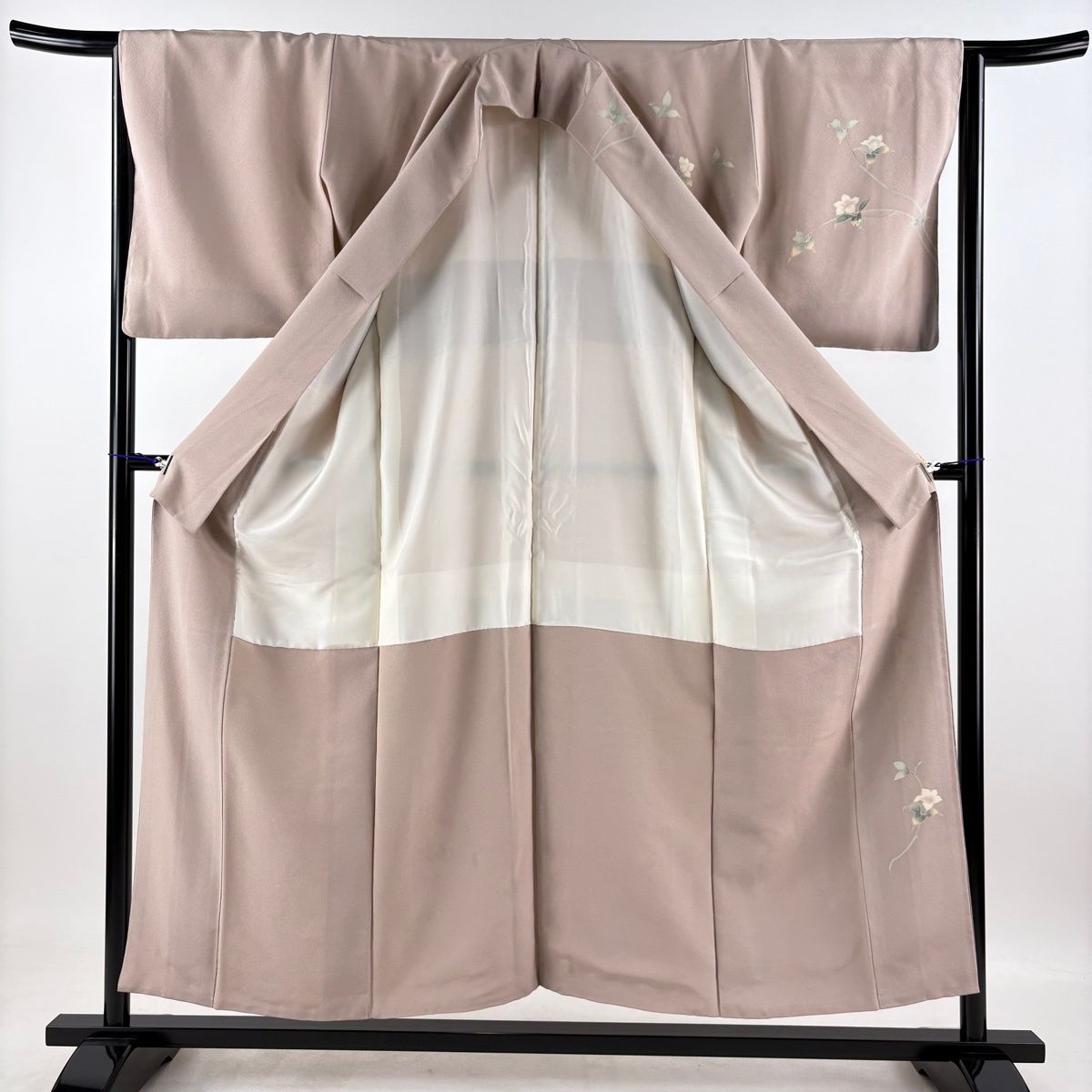 美品】 訪問着 身丈155.5cm 裄丈65cm M 袷 落款 枝花 ぼかし ピンク