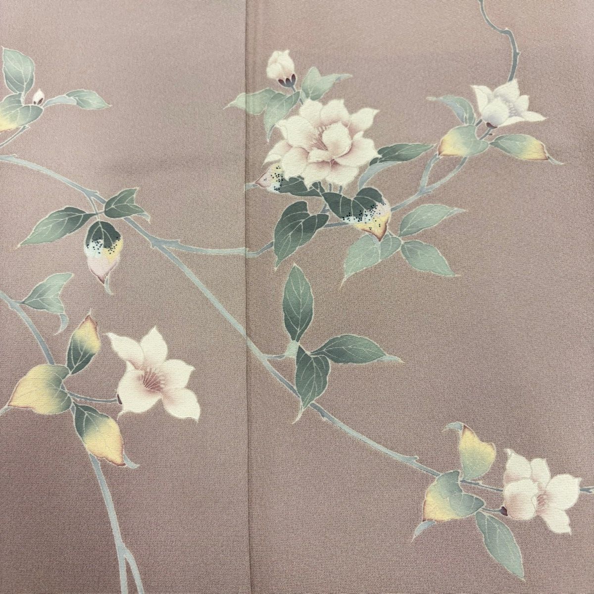 美品】 訪問着 身丈155.5cm 裄丈65cm M 袷 落款 枝花 ぼかし ピンク