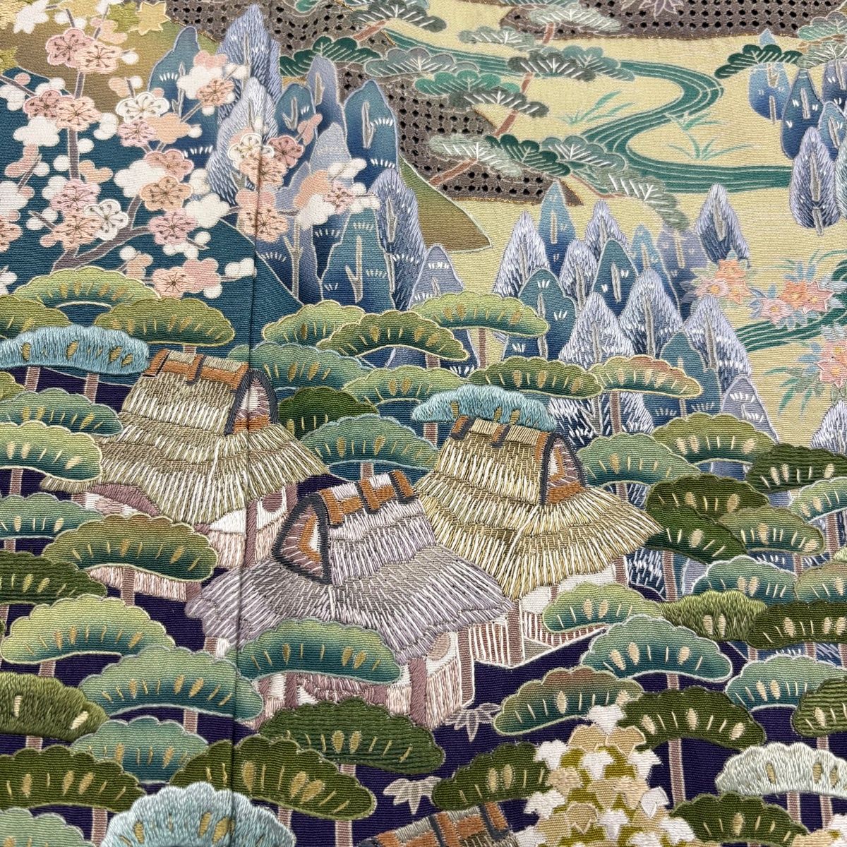 美品】 黒留袖 身丈160.5cm 裄丈64cm M 袷 袋帯フルセット 落款 家屋
