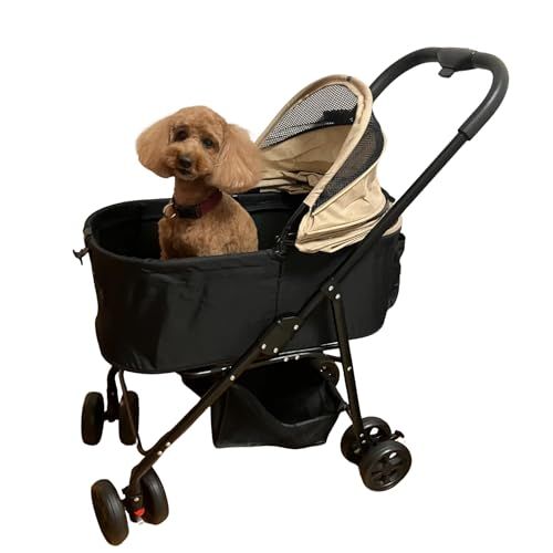 ★新品★【PETLIER】 ペットカート 分離型 日本企業によるサポート ゆったりサイズ70cm 小型中型犬・猫用 多頭飼い 折りたたみ式 360度回転EVAタイヤ 高剛性フレーム 車載対応 ドリンクホルダー付 ブラック・カーキ de7c3861 8,715円