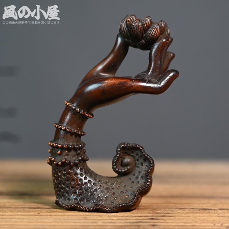 【数量限定】蓮 香炉 香炉飾り 線香 お香 逆流香炉 仏 神様 神 仏の手 風水 縁起物 贈り物 プレゼント インテリア 玄関 オフィス 高級感 運 開運 商売繁盛 黄金