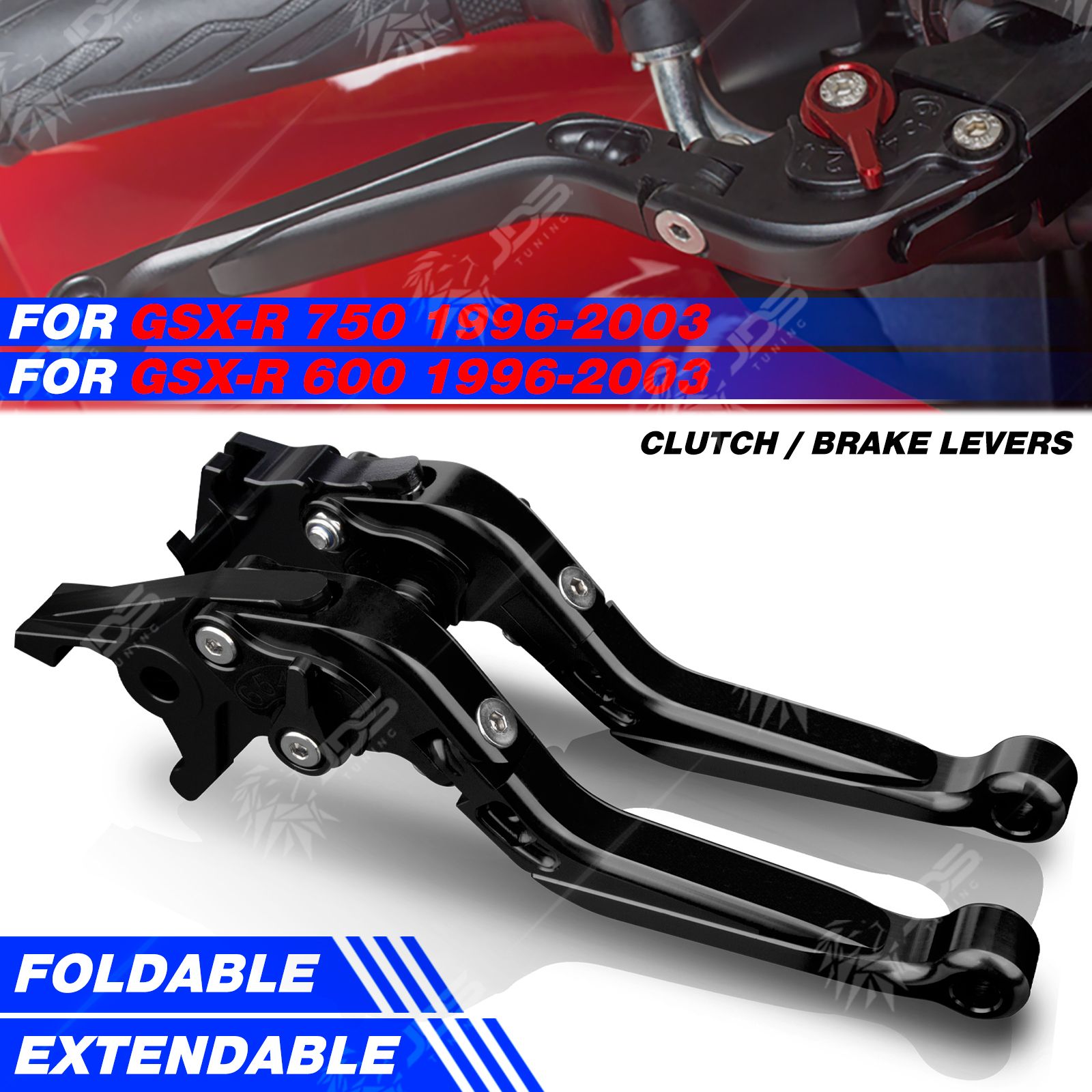 スズキ GSXR 750/600 1996-2003 用 折りたたみクラッチレバー・ブレーキレバーセット