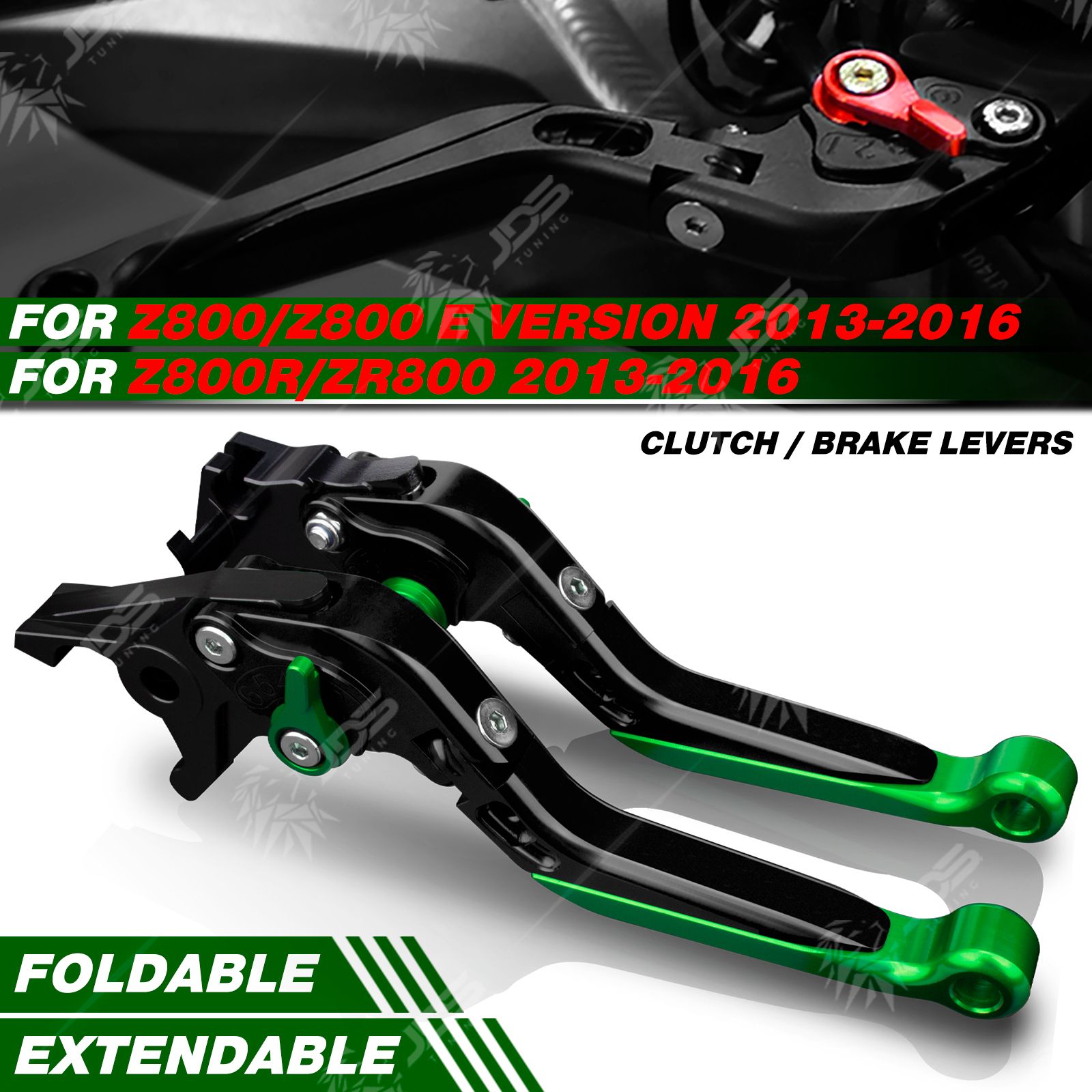 Kawasaki Z800/E/R/ZR800 2013-2016 用 クラッチレバー・ブレーキレバーセット 折りたたみ式
