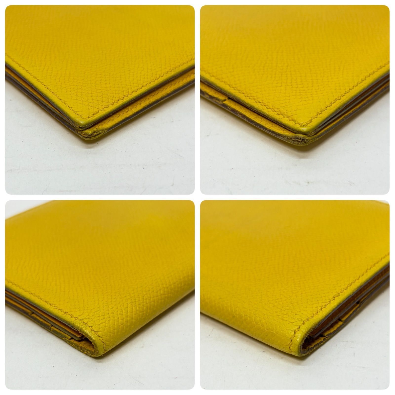 4090 HERMES エルメス 長財布 レザー イエロー - メルカリ