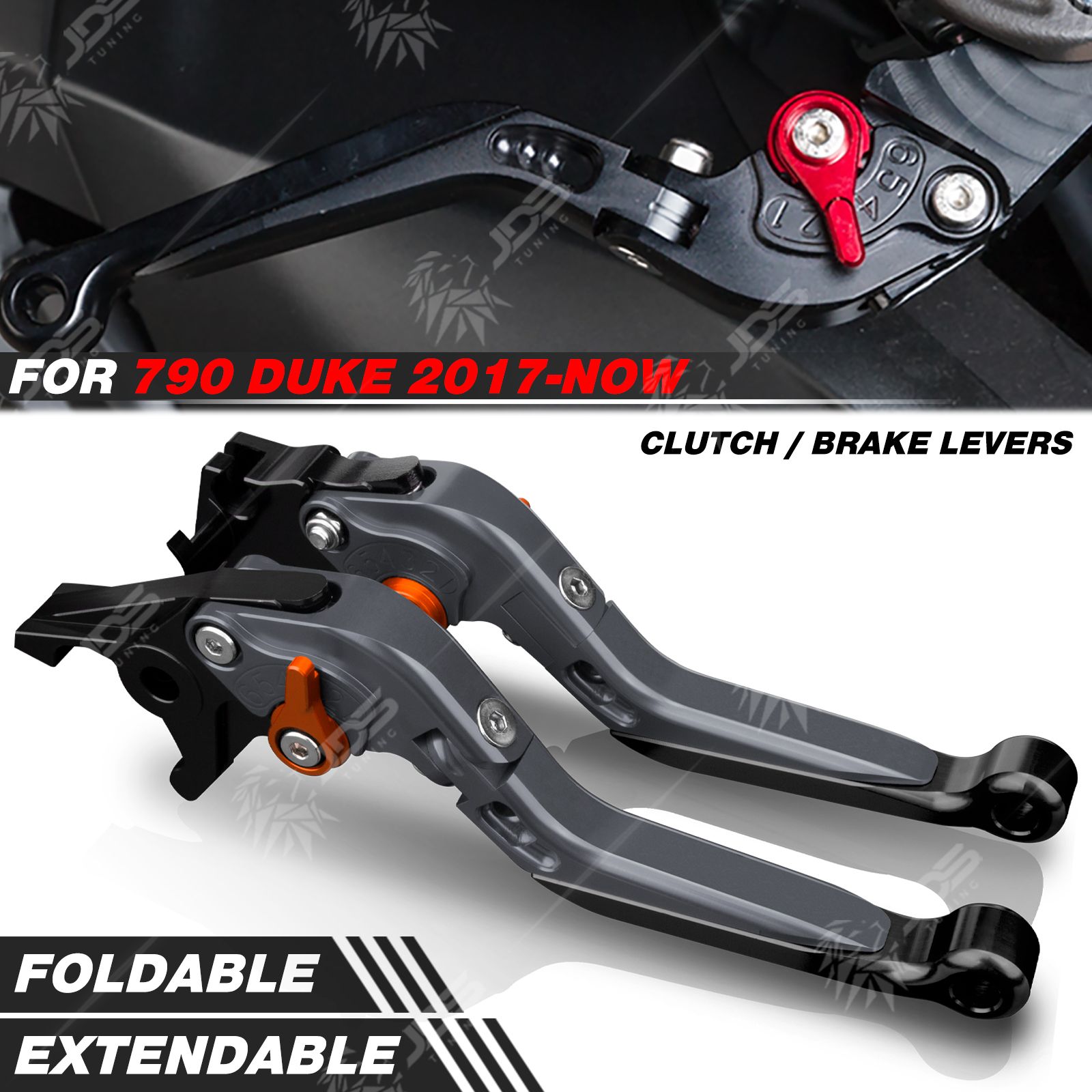 KTM DUKE790 用 折りたたみクラッチレバー ブレーキレバーセット 6段階アジャスター