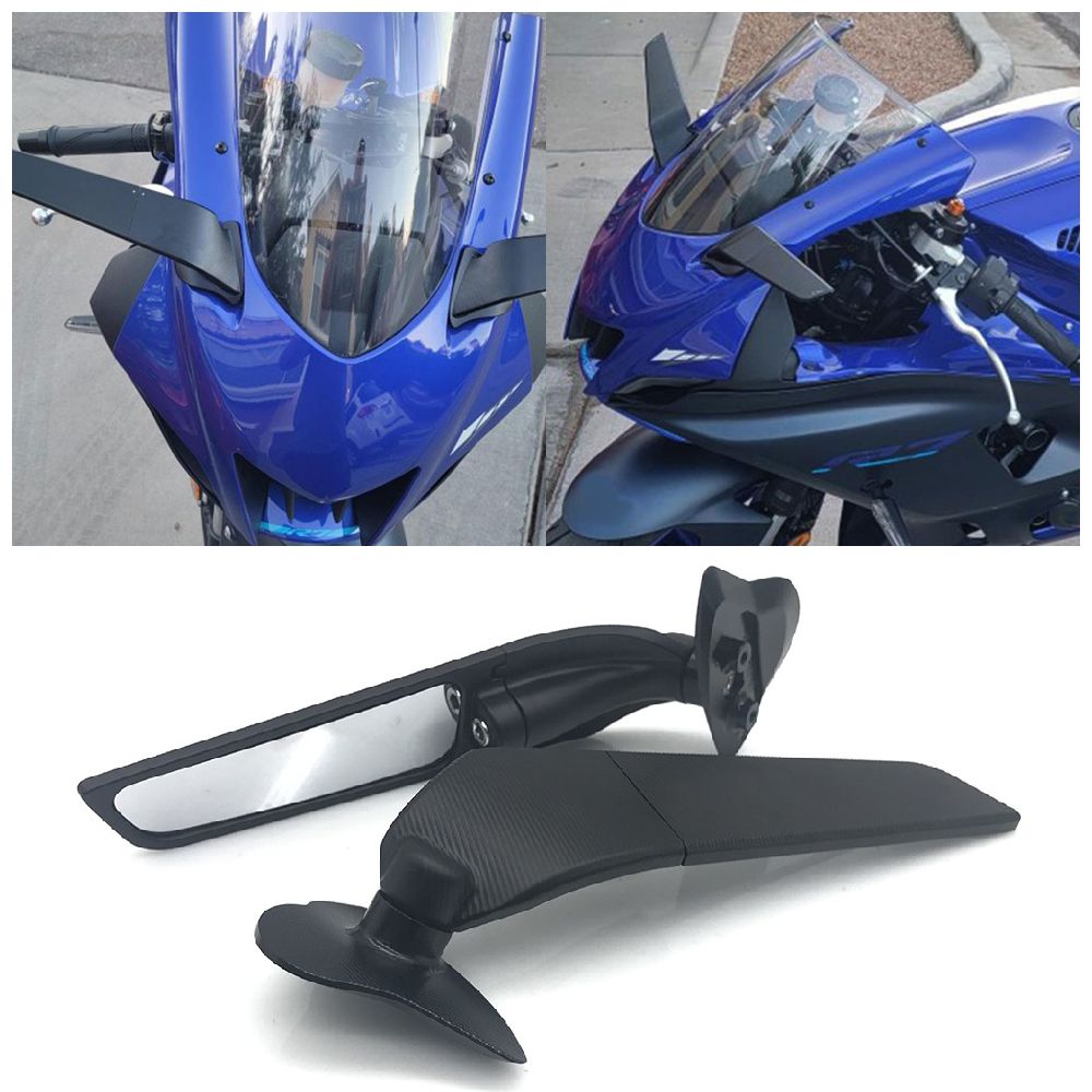 ヤマハ YZF-R6/R7 2017-2024 用 調整可能ウインドウィングミラー