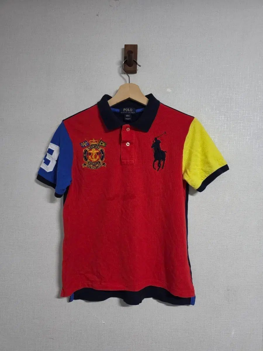 POLO RALPH LAUREN ビックポニー 海軍 刺繍 カラーTシャツ 10-12
