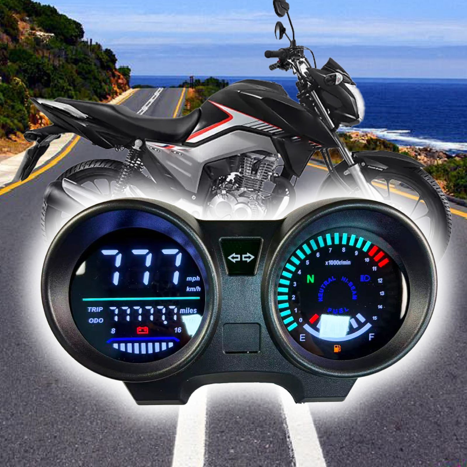 ホンダ CG150 タイタン用 LED スピードメーター デジタルタコメーター