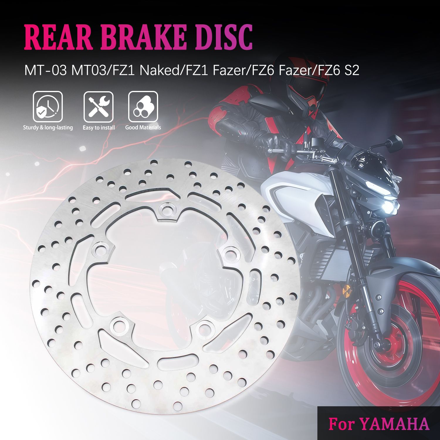 ヤマハ MT-03/FZ1/FZ6 用 リアブレーキディスク 245mm