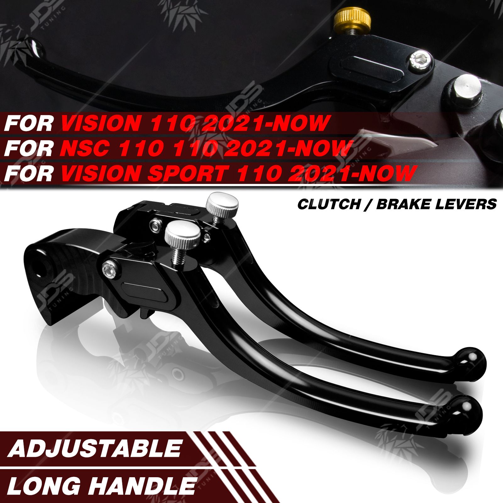ホンダ VISION110/NSC110/VISION SPORT 110 用 ステップレスクラッチレバーブレーキレバーセット
