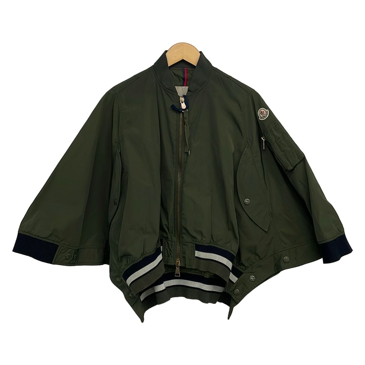 MONCLER(モンクレール) ブルゾン サイズ1 S レディース美品 REBLOCHON C10934515705 57136 カーキ×黒×白 ジップアップ